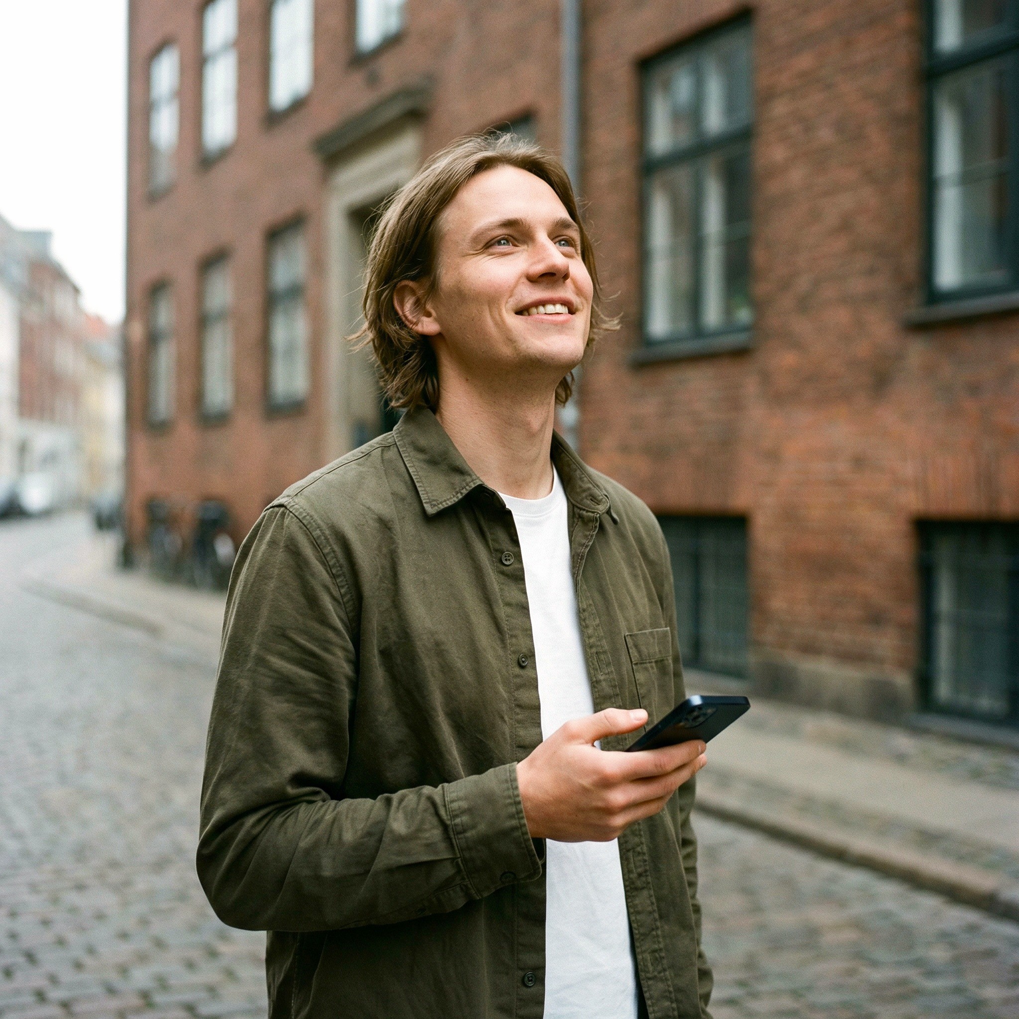 Man working with plants